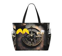 ZQYTGFDC Magical Design Norse Runes Compass Water-repellent honeycomb mesh travel bag, multi-pocket large capacity, practical and durable