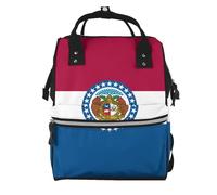 ZQYTGFDC Missouri State Flag Canvas bag with large capacity and multiple pockets, suitable for mother, baby and travel