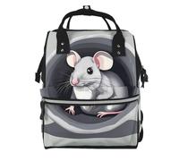 ZQYTGFDC Mouse in the Hole Canvas bag with large capacity and multiple pockets, suitable for mother, baby and travel