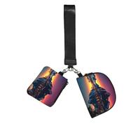 ZQYTGFDC Norway Islands Women's Wrist Wallet Keychain Set of 2Lipstick, Keys, Gym Daily Commute