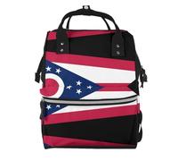 ZQYTGFDC Ohio State Flag Canvas bag with large capacity and multiple pockets, suitable for mother, baby and travel