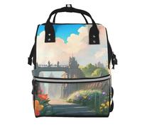 ZQYTGFDC Outside the Castle Gate Canvas bag with large capacity and multiple pockets, suitable for mother, baby and travel