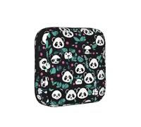 ZQYTGFDC Panda Cute face Feminine Hygiene Pouch, 6 10 Pads Capacity, Small Organizer for Purse Handbag Suitcase, Gift for Girls Women