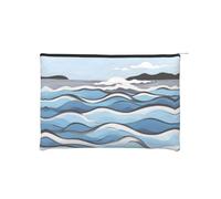 ZQYTGFDC Peacock Red flower Women Zipper 8.9 x 6.5Inches Small Toiletry Organizer for Valentine's Day Friend Girlfriend Gifts, Waves Lapping at the Rocks, One Size