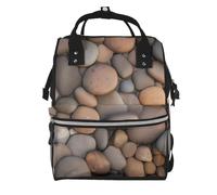 ZQYTGFDC Pebbles in the beach Canvas bag with large capacity and multiple pockets, suitable for mother, baby and travel