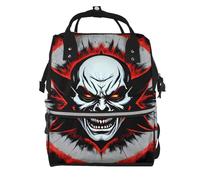 ZQYTGFDC Red and Black Evil Ghost Canvas bag with large capacity and multiple pockets, suitable for mother, baby and travel