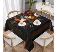ZQYTGFDC Rooster Family Portfolio54 x54 Square Tablecloth 137 * 137cm - Decorative Wipeable Table Cover with, Table, Kitchen & Party Decor