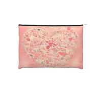 ZQYTGFDC Science Fiction Future Women Zipper 8.9 x 6.5Inches Small Toiletry Organizer for Valentine's Day Friend Girlfriend Gifts, Red Heart Flowers, One Size