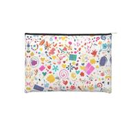 ZQYTGFDC Science Fiction Future Women Zipper 8.9 x 6.5Inches Small Toiletry Organizer for Valentine's Day Friend Girlfriend Gifts, Happy Birthday Background, One Size