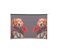 ZQYTGFDC Science Fiction Future Women Zipper 8.9 x 6.5Inches Small Toiletry Organizer for Valentine's Day Friend Girlfriend Gifts, Gentleman-like Dog, One Size