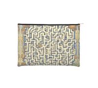 ZQYTGFDC Science Fiction Future Women Zipper 8.9 x 6.5Inches Small Toiletry Organizer for Valentine's Day Friend Girlfriend Gifts, Labyrinth Treasure Map, One Size