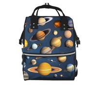 ZQYTGFDC Solar System Planets Canvas bag with large capacity and multiple pockets, suitable for mother, baby and travel