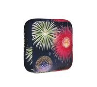 ZQYTGFDC Splendid Fireworks Feminine Hygiene Pouch, 6 10 Pads Capacity, Small Organizer for Purse Handbag Suitcase, Gift for Girls Women