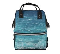 ZQYTGFDC The deep blue sea Canvas bag with large capacity and multiple pockets, suitable for mother, baby and travel