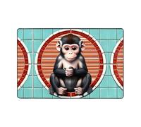 ZQYTGFDC The Silent Monkey 72"x48" Flannel Floor mats are Non-Slip and Colorfast