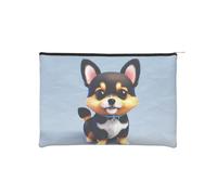 ZQYTGFDC The silent monkey Women Zipper 8.9 x 6.5Inches Small Toiletry Organizer for Valentine's Day Friend Girlfriend Gifts, Card Love Fancy Puppy, One Size