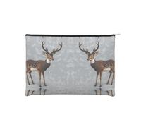 ZQYTGFDC The silent monkey Women Zipper 8.9 x 6.5Inches Small Toiletry Organizer for Valentine's Day Friend Girlfriend Gifts, Grey Plum Deer, One Size