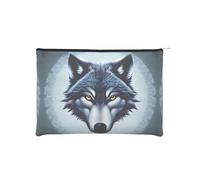 ZQYTGFDC The silent monkey Women Zipper 8.9 x 6.5Inches Small Toiletry Organizer for Valentine's Day Friend Girlfriend Gifts, Fierce Wolf Head, One Size