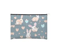 ZQYTGFDC The silent monkey Women Zipper 8.9 x 6.5Inches Small Toiletry Organizer for Valentine's Day Friend Girlfriend Gifts, Cartoon Cute Bunny, One Size