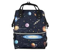 ZQYTGFDC The Solar Family Canvas bag with large capacity and multiple pockets, suitable for mother, baby and travel
