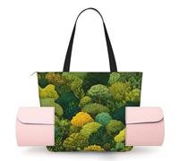 ZQYTGFDC Tropical Rainforest Illustration Women’s Yoga Gym Bag Shoulder, Dance, Beach, Mummy Work Zippered Main Pocket Yoga Mat Holder