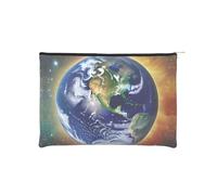 ZQYTGFDC Turtle and Fish Women Zipper 8.9 x 6.5Inches Small Toiletry Organizer for Valentine's Day Friend Girlfriend Gifts, Cosmic Earth, One Size