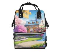 ZQYTGFDC Unicorn Fairy Tale Canvas bag with large capacity and multiple pockets, suitable for mother, baby and travel