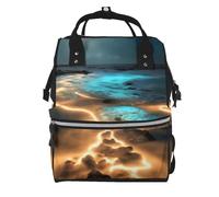ZQYTGFDC View under the moon Canvas bag with large capacity and multiple pockets, suitable for mother, baby and travel