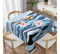 ZQYTGFDC Waves lapping at the rocks60 x60 Square Tablecloth 137 * 137cm - Decorative Wipeable Table Cover with, Table, Kitchen & Party Decor