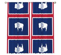 ZQYTGFDC Wyoming State Flag 2 Panels Set Soft Draped Window