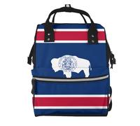 ZQYTGFDC Wyoming State Flag Canvas bag with large capacity and multiple pockets, suitable for mother, baby and travel