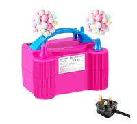 ZR Solutions Balloon Pump 600W Dual Nozzle Portable High Power Electric Balloon Inflator 220-240V Automatic Balloon Pump Electric Birthday Wedding Party Decoration Fast Balloon Blower Machine Uk Plug