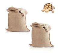ZR Solutions Natural Jute Sack Bags Heavy Duty Hessian Storage Sacks Gardening Produce Logs Waste Eco-Friendly Reusable Breathable Jute Bags For Home Farm Allotment Small To Large (40X60CM)