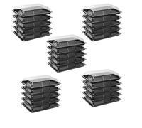 ZR Solutions Rectangle Sandwich, Cake & Food Platter Trays with Lids Large Black Plastic Buffet Serving Platters for Catering, Parties & Takeout (25)