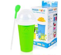 ZR Solutions Slushy Maker Cup 15.8oz | Magic Slushy Squeeze Cup for Frozen Smoothies, Milkshakes & Ice Cream | Double Layer Silicone DIY Slushie Maker for Kids & Family (Green)