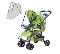ZR Solutions Universal Rain Cover for Pushchair, Pram Baby Stroller Rain Cover, Zip Opening Roll-up Door Easy Access Wind Weather Shield Buggy Cover, Snow, Breathable Transparent, Durable, Clear