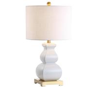 ZR98US 25.5 Inch Ceramic Table Lamp, Elegant Transition Style for Bedroom and Living Room (Gold/Navy)