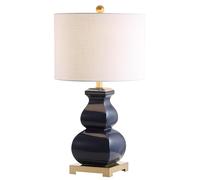 ZR98US 25.5 Inch Ceramic Table Lamp, Elegant Transition Style for Bedroom and Living Room (Gold/Navy)