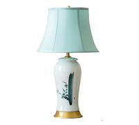 ZR98US Bedside Chinese Ceramic Hand Painted Plum Glazed Desk Nightstand Lamp Bedroom Table Lamps For Living Room Color Push Button Size : 43 * 75c