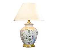ZR98US Bedside Flower And Bird Ceramic Bedroom Decor Nightstand Oriental Classic Lamp Table Lamps For Living Room Color Push Button Size 40 * 65cm)
