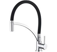 ZR98US Black Bronze Kitchen Sink Faucet - Solid Brass Body with Ceramic Disc Cartridge, Hot and Cold Water Sprayer, Chrome Finish