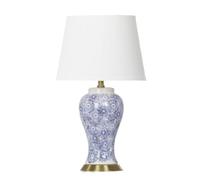 ZR98US Blue & White Chinoiserie Ceramic Table Lamp - Transitional Style, Easy Assembly & Multi-Functionality