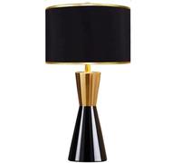 ZR98US Ceramic Bedside Fabric Lampshade Desk Light Nightstand Lamp Eye Protection Table Lamps For Living Room Color Push Button Size 63 * 33cm)