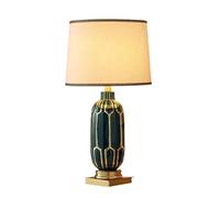 ZR98US Ceramic Green Glazed Gold Farmhouse Bedside Desk Nightstand Lamp Bedroom Study Home Office Table Lamps For Living Room Color : Remote Control Swit