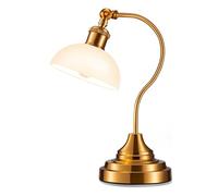 ZR98US Cordless LED Table Rechargeable, 3-level Dimming, 180° Swivel Lamp Head, Lampshade, Bedroom And Suitable for living room, dormitory, office,(Antique Brass-White Glass)