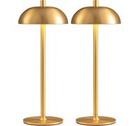 ZR98US Cordless Portable Table Lamp, Three-Color Lighting Rechargeable, Bedroom, Dining Bedside, Gold (Pack of 2) Suitable for Living Room, Dormitory, Office,