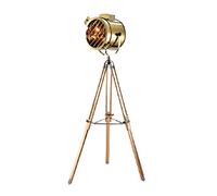 ZR98US Corner Stainless Steel Lampshade with Wooden Tripod Portable Standing Lamp Light Bedroom Floor Lamps For Living Room Color : A-gold+woo