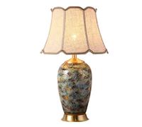 ZR98US Hand Painted Gold Ceramic American Farmhouse Traditional Bedside Desk Nightstand Lamp Table Lamps For Living Room Color Push Button Size :