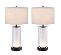 ZR98US Handmade Ceramic Glass Night Lamp with USB Port - Elegant Black