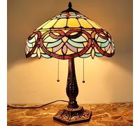 ZR98US lamp Touch Bedside Table Lamps roomGlass Lampshade Antique Bed Headlights are Suitable for Living Room Bedroom Desk Decoration(Color:A,Size:Buttons)